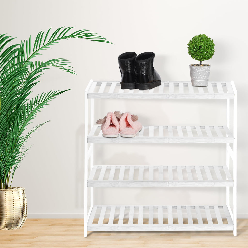3-Tier Bamboo Shoe Rack – Wooden Shoe Storage Organiser