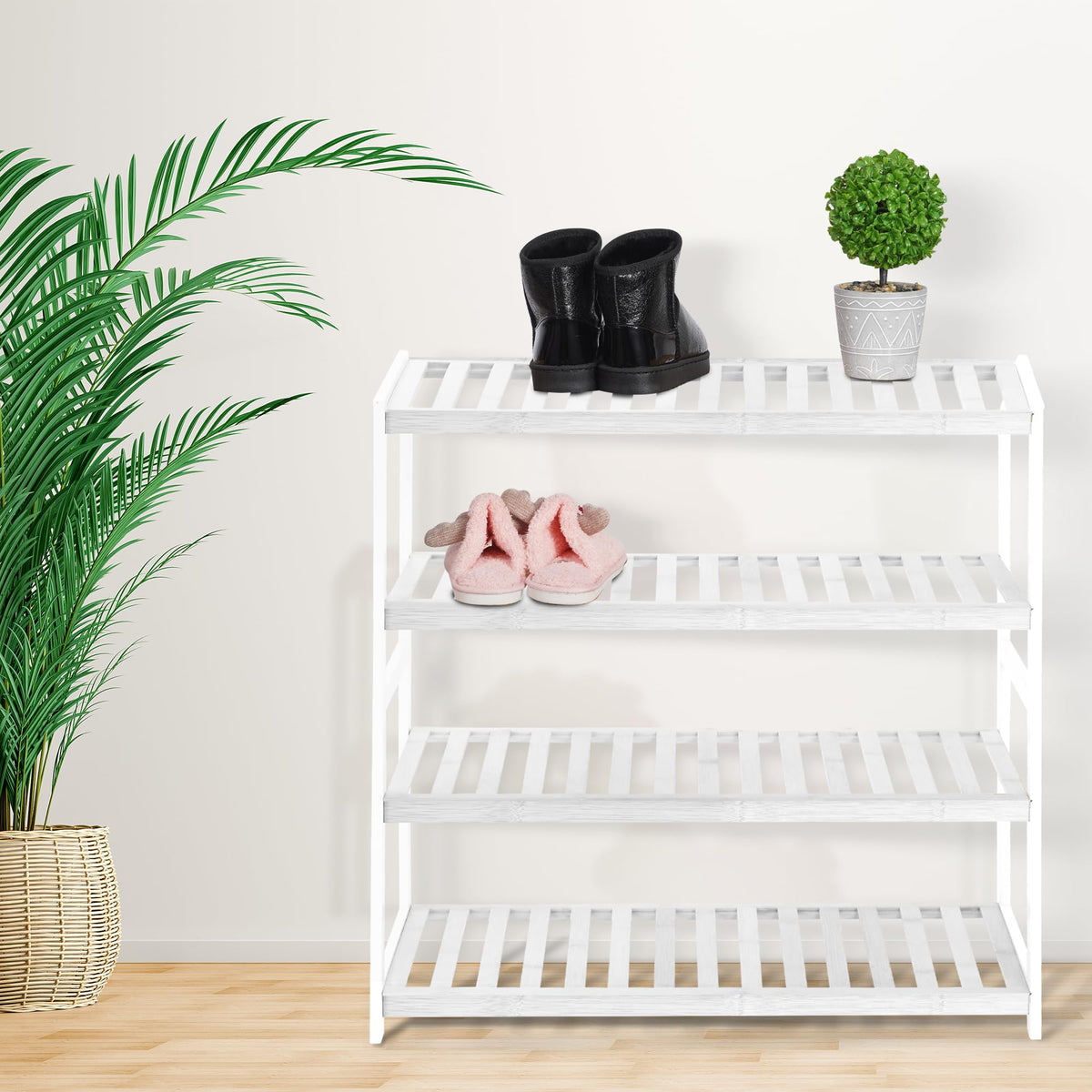 3-Tier Bamboo Shoe Rack – Wooden Shoe Storage Organiser