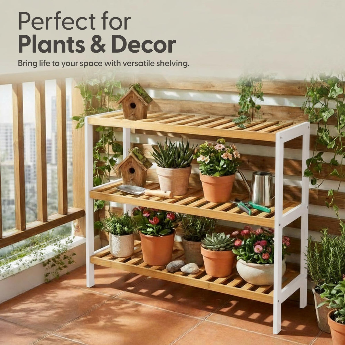 3-Tier Bamboo Shoe Rack – Wooden Shoe Storage Organiser