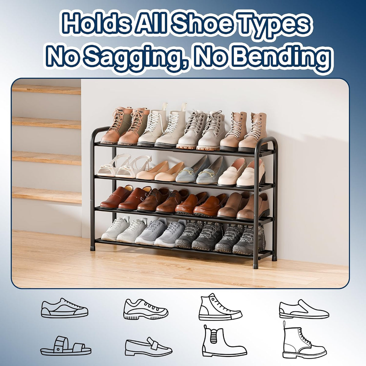 Expandable 3-Tier Shoe Rack – Adjustable Shoe Storage Organiser