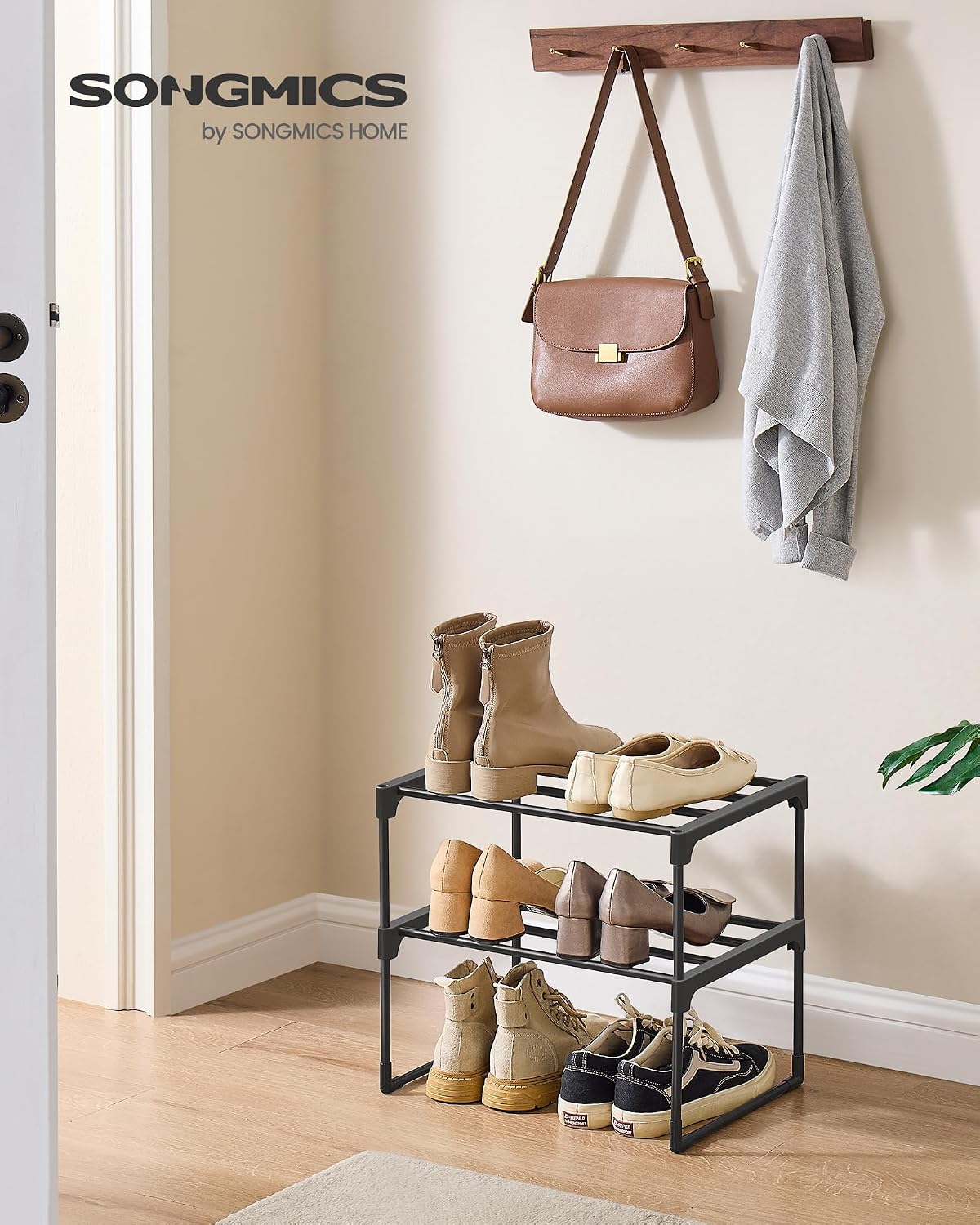3-Tier Metal Shoe Rack – Multi-Level Shoe Storage Organiser