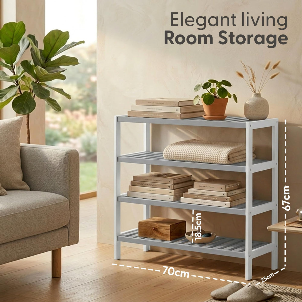 3-Tier Bamboo Shoe Rack – Wooden Shoe Storage Organiser