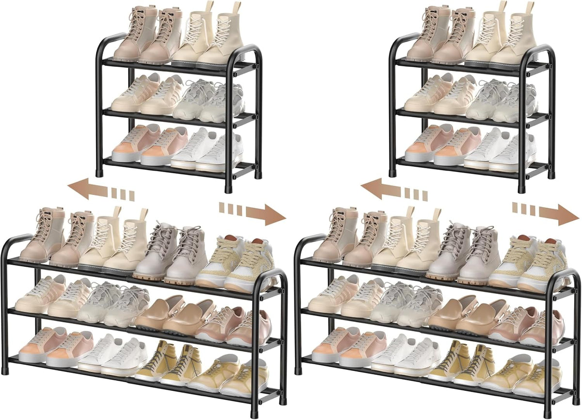 Expandable 3-Tier Shoe Rack – Adjustable Shoe Storage Organiser