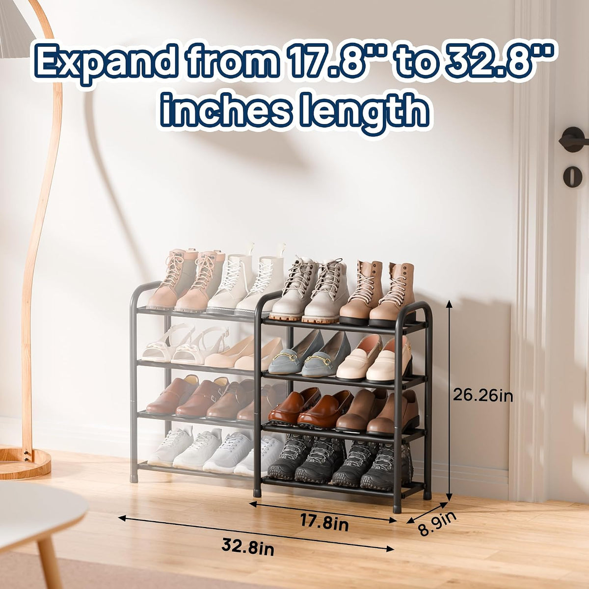 Expandable 3-Tier Shoe Rack – Adjustable Shoe Storage Organiser