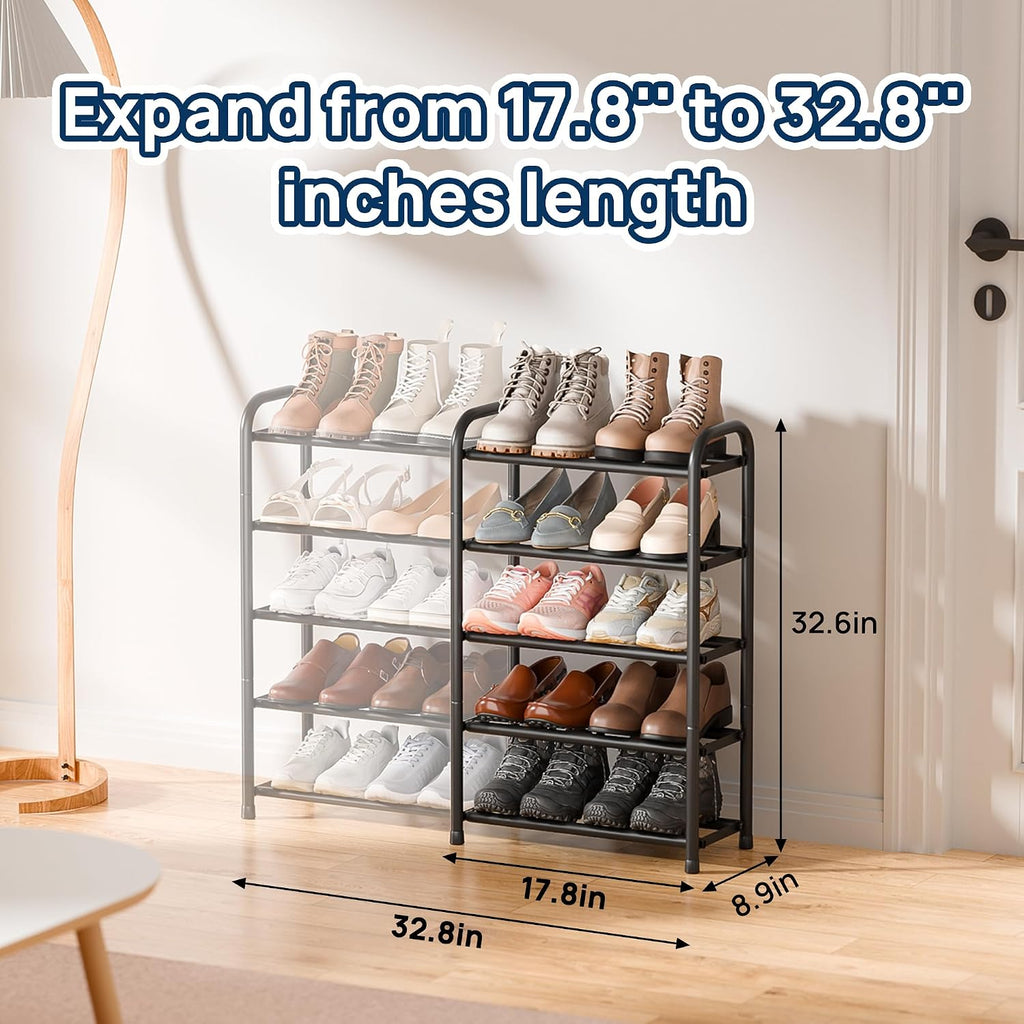 Expandable 3-Tier Shoe Rack – Adjustable Shoe Storage Organiser
