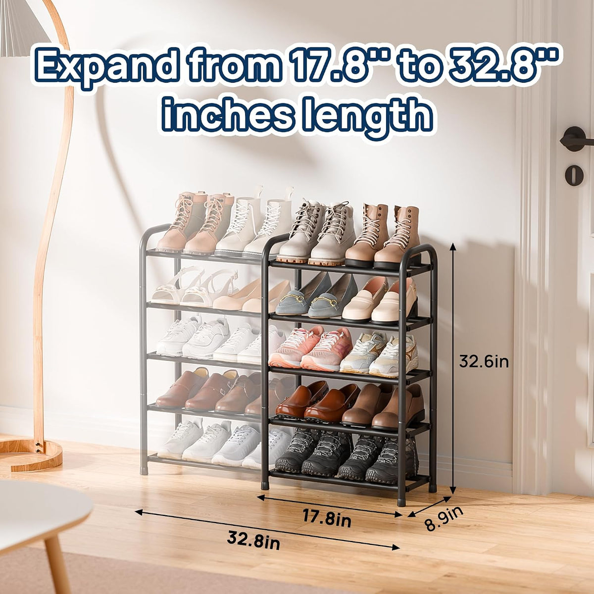 Expandable 3-Tier Shoe Rack – Adjustable Shoe Storage Organiser