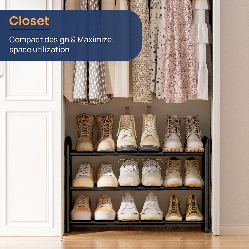 Expandable 3-Tier Shoe Rack – Adjustable Shoe Storage Organiser