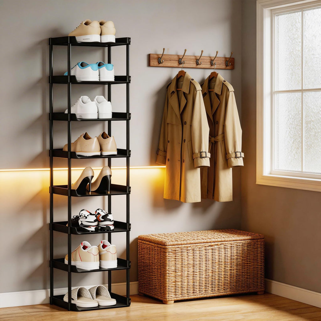 4-Tier Double Row Shoe Rack – Space Saving Shoe Storage Stand
