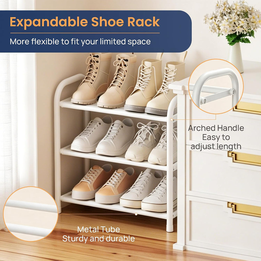 Expandable 3-Tier Shoe Rack – Adjustable Shoe Storage Organiser