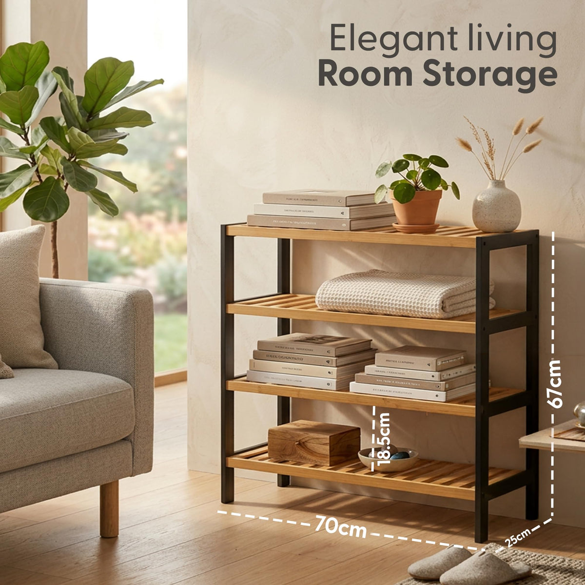 3-Tier Bamboo Shoe Rack – Wooden Shoe Storage Organiser