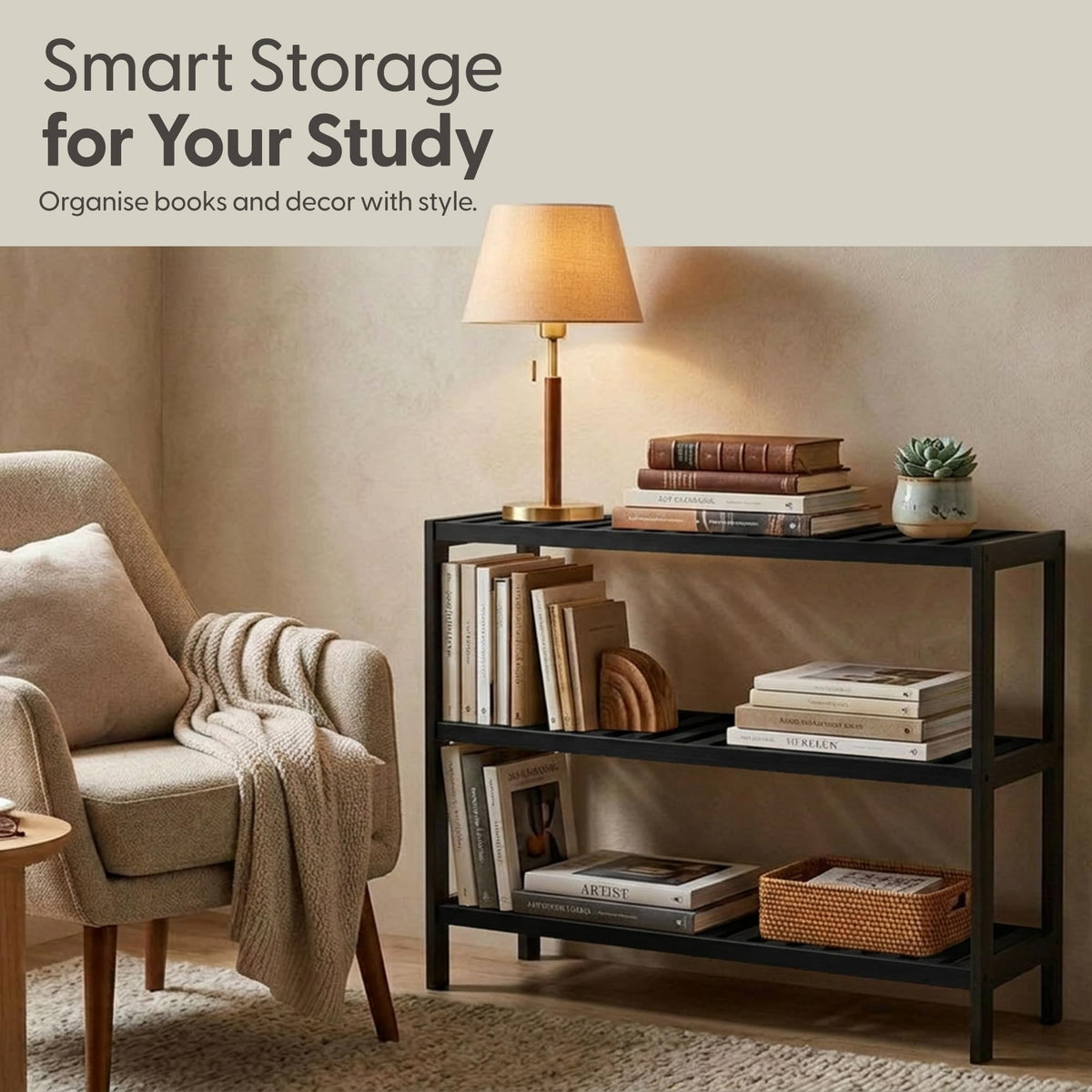 3-Tier Bamboo Shoe Rack – Wooden Shoe Storage Organiser