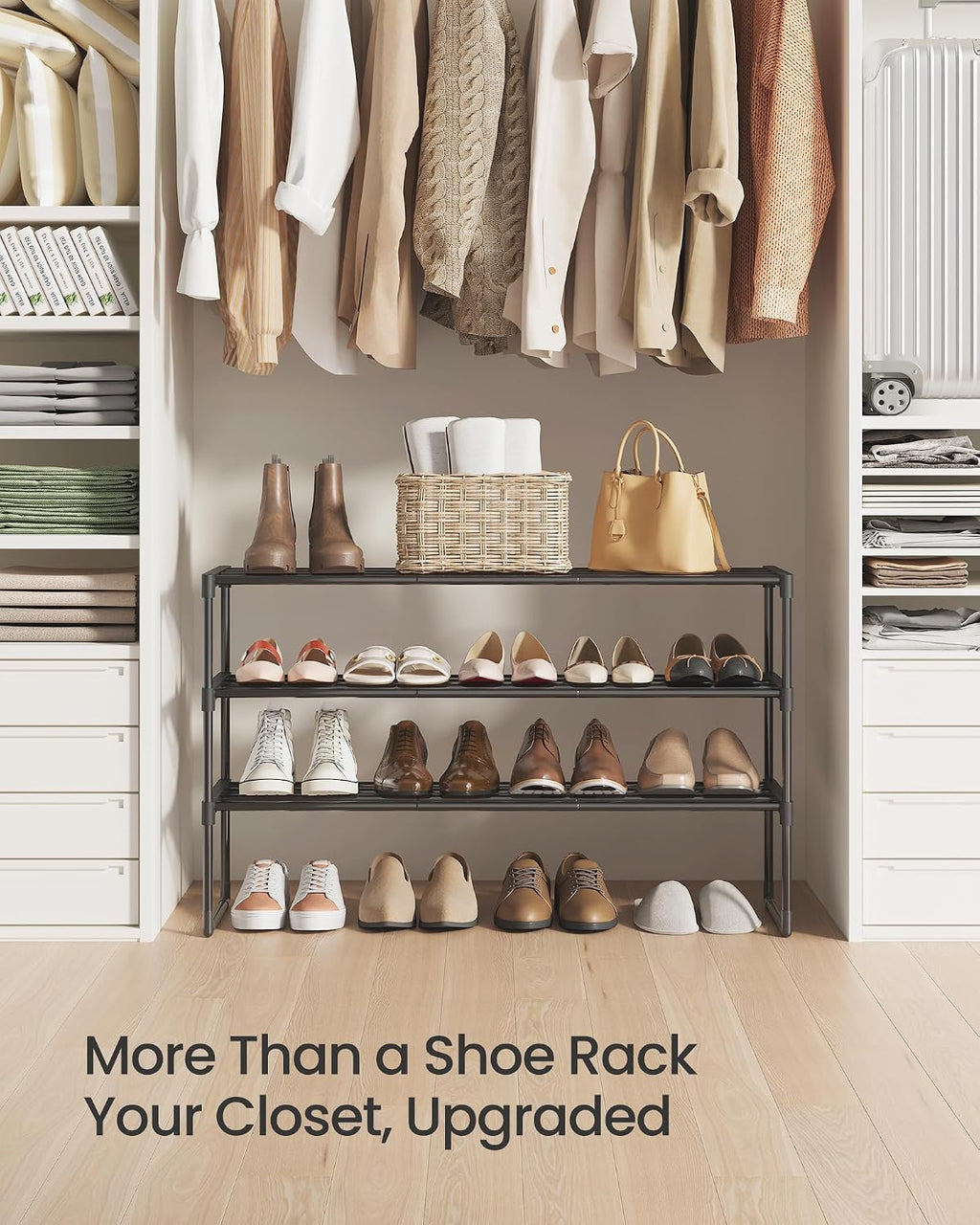 3-Tier Metal Shoe Rack – Multi-Level Shoe Storage Organiser