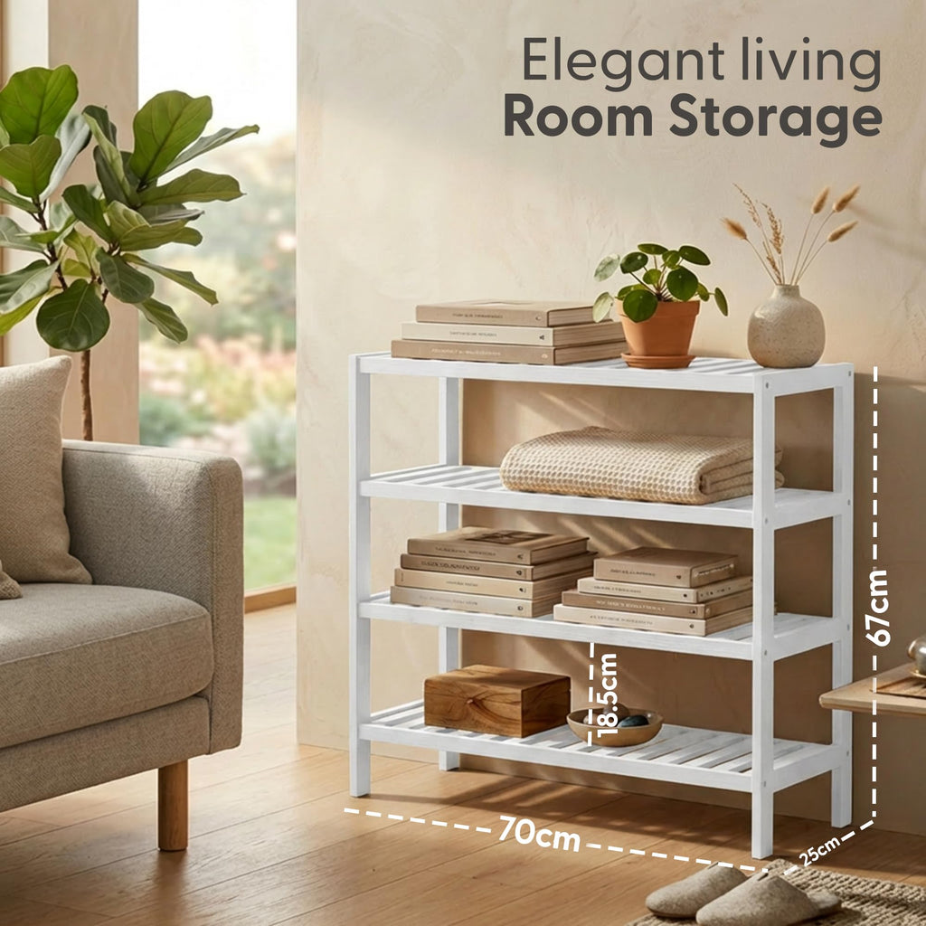 3-Tier Bamboo Shoe Rack – Wooden Shoe Storage Organiser