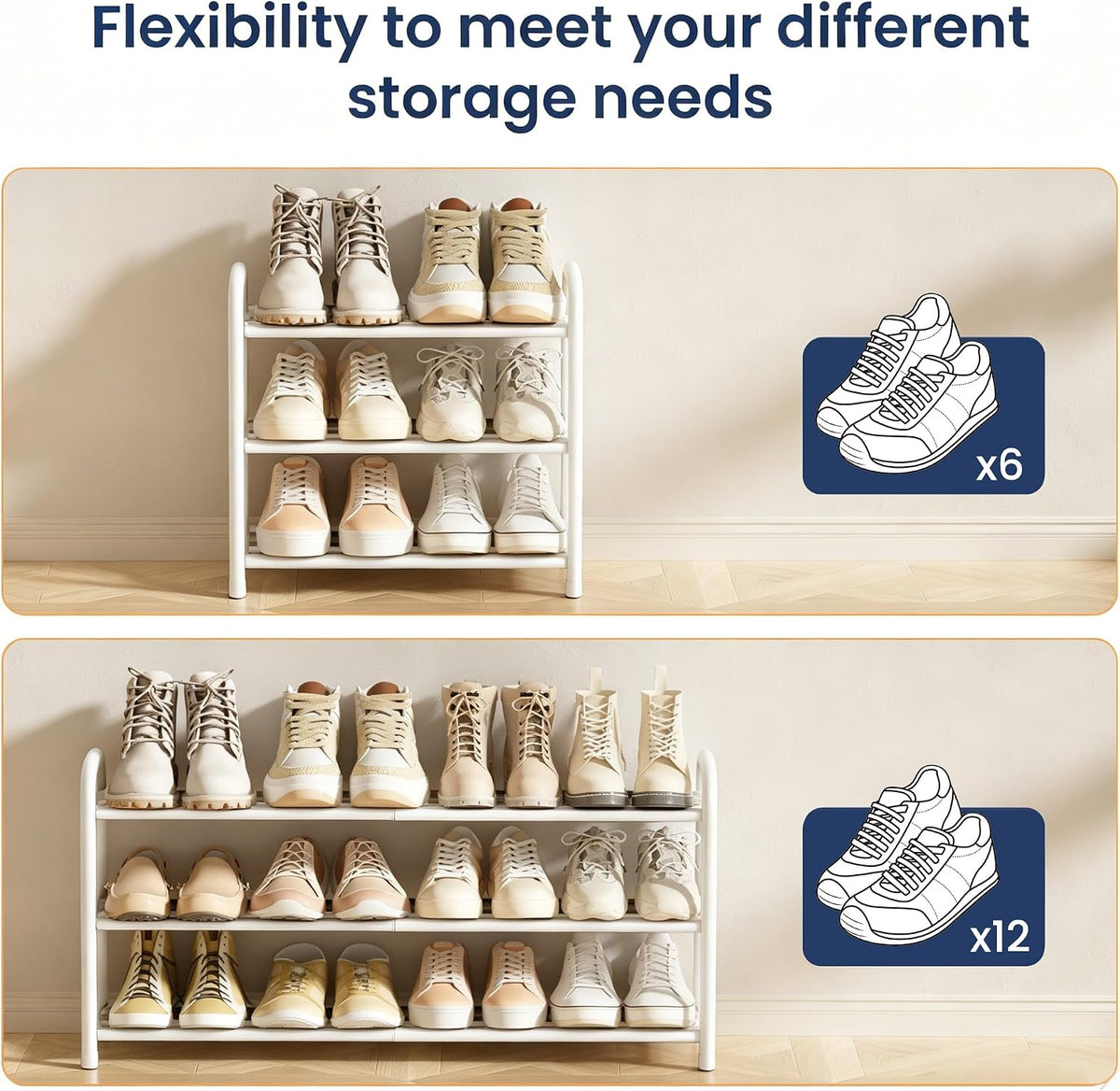 Expandable 3-Tier Shoe Rack – Adjustable Shoe Storage Organiser