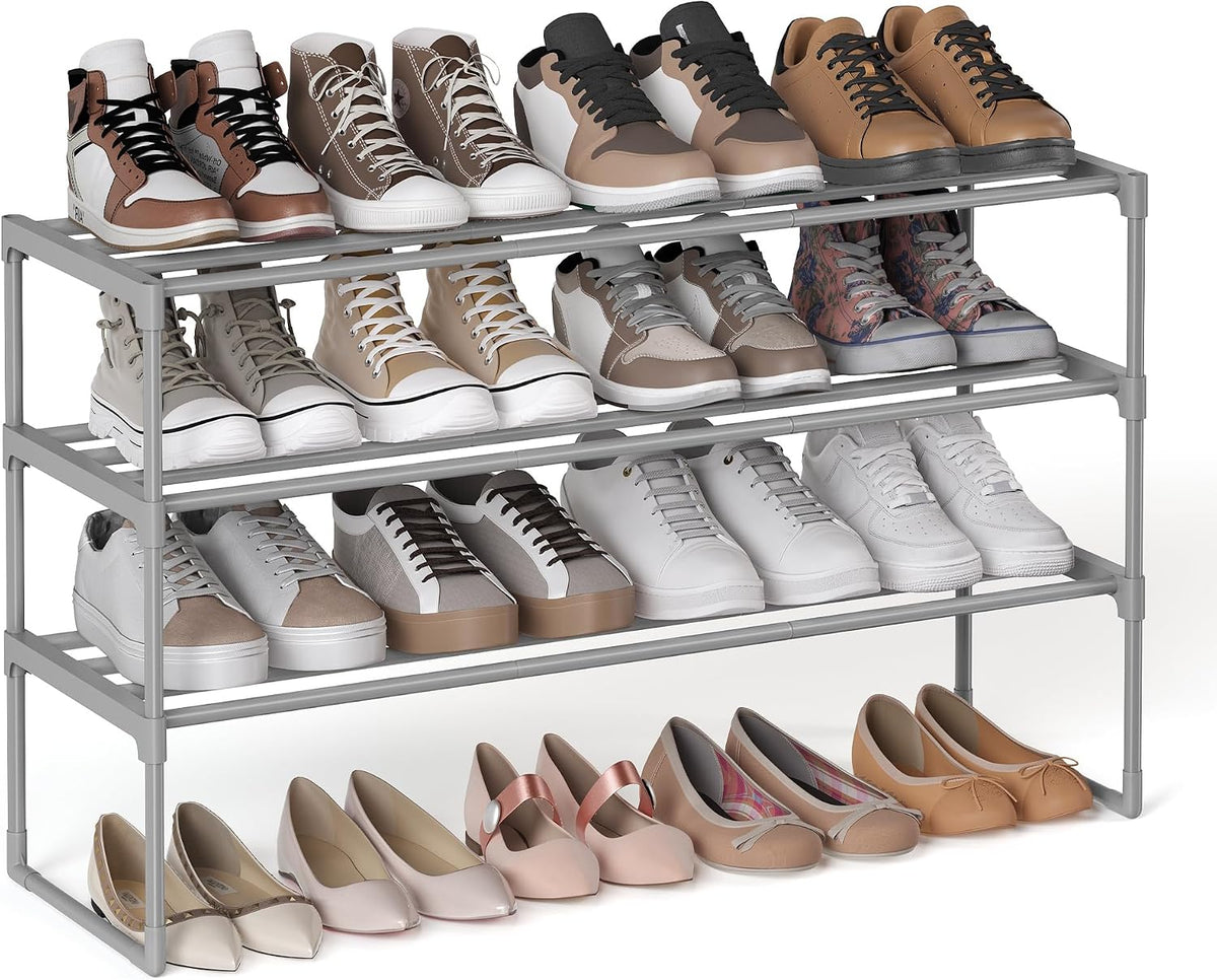 3-Tier Metal Shoe Rack – Multi-Level Shoe Storage Organiser