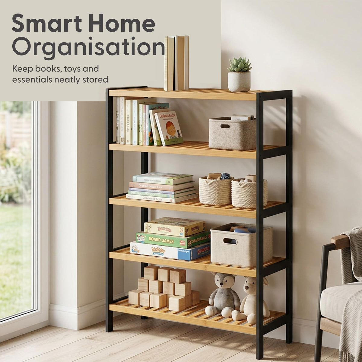 3-Tier Bamboo Shoe Rack – Wooden Shoe Storage Organiser
