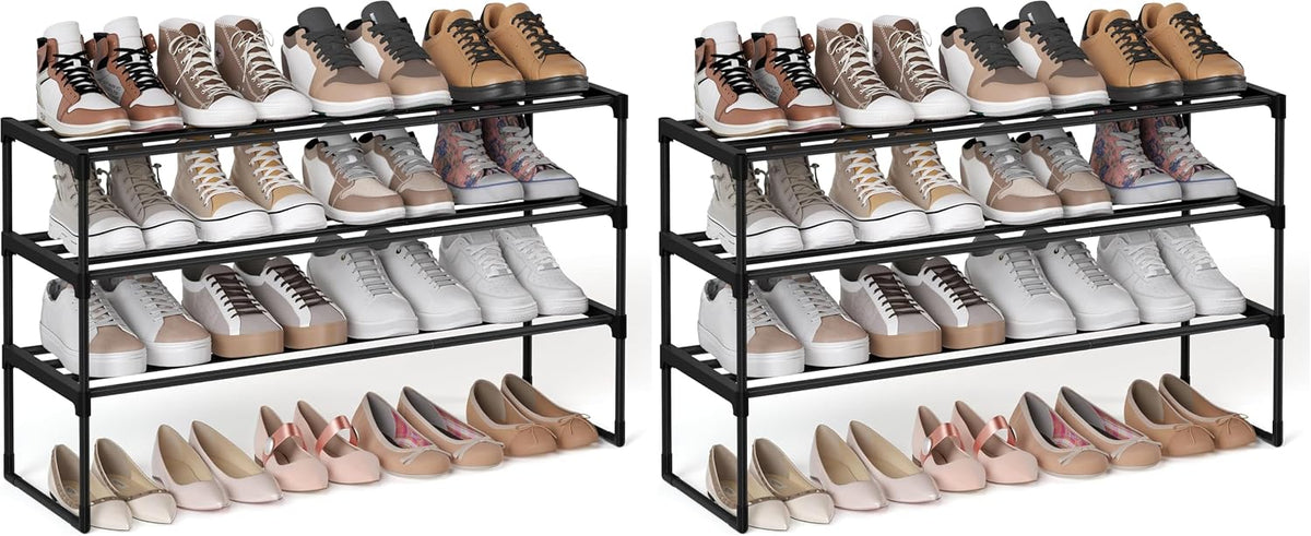 3-Tier Metal Shoe Rack – Multi-Level Shoe Storage Organiser
