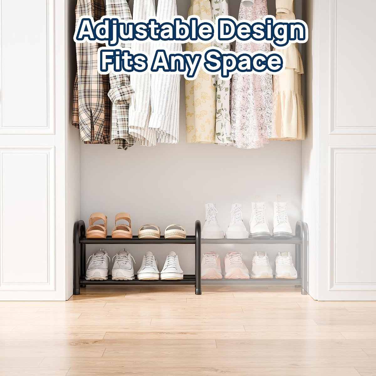 Expandable 3-Tier Shoe Rack – Adjustable Shoe Storage Organiser