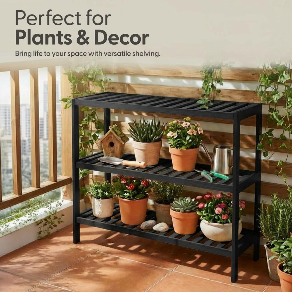 3-Tier Bamboo Shoe Rack – Wooden Shoe Storage Organiser